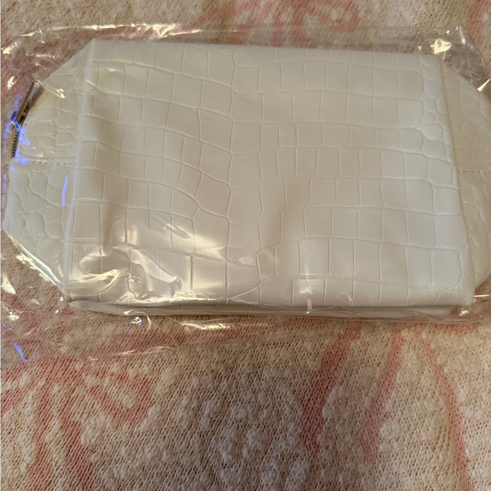 Tarte White Croc-Embossed Makeup Bag